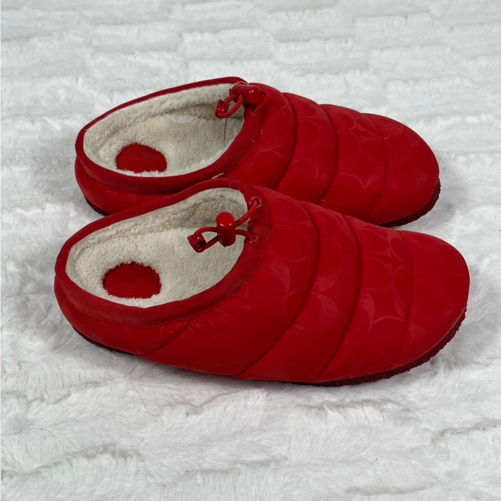 Coach Rachelle Monogram Slippers/Red NEW